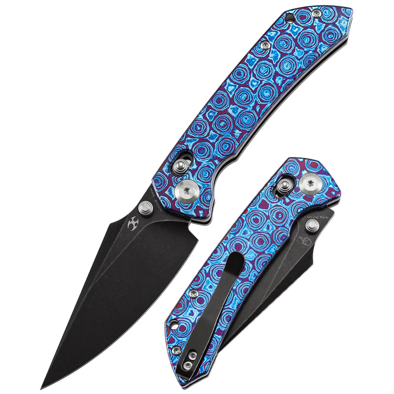 Kansept Fenrir K1034V6 CPM-S35VN Blade Timascus Handle Crossbar Lock Folding Knives