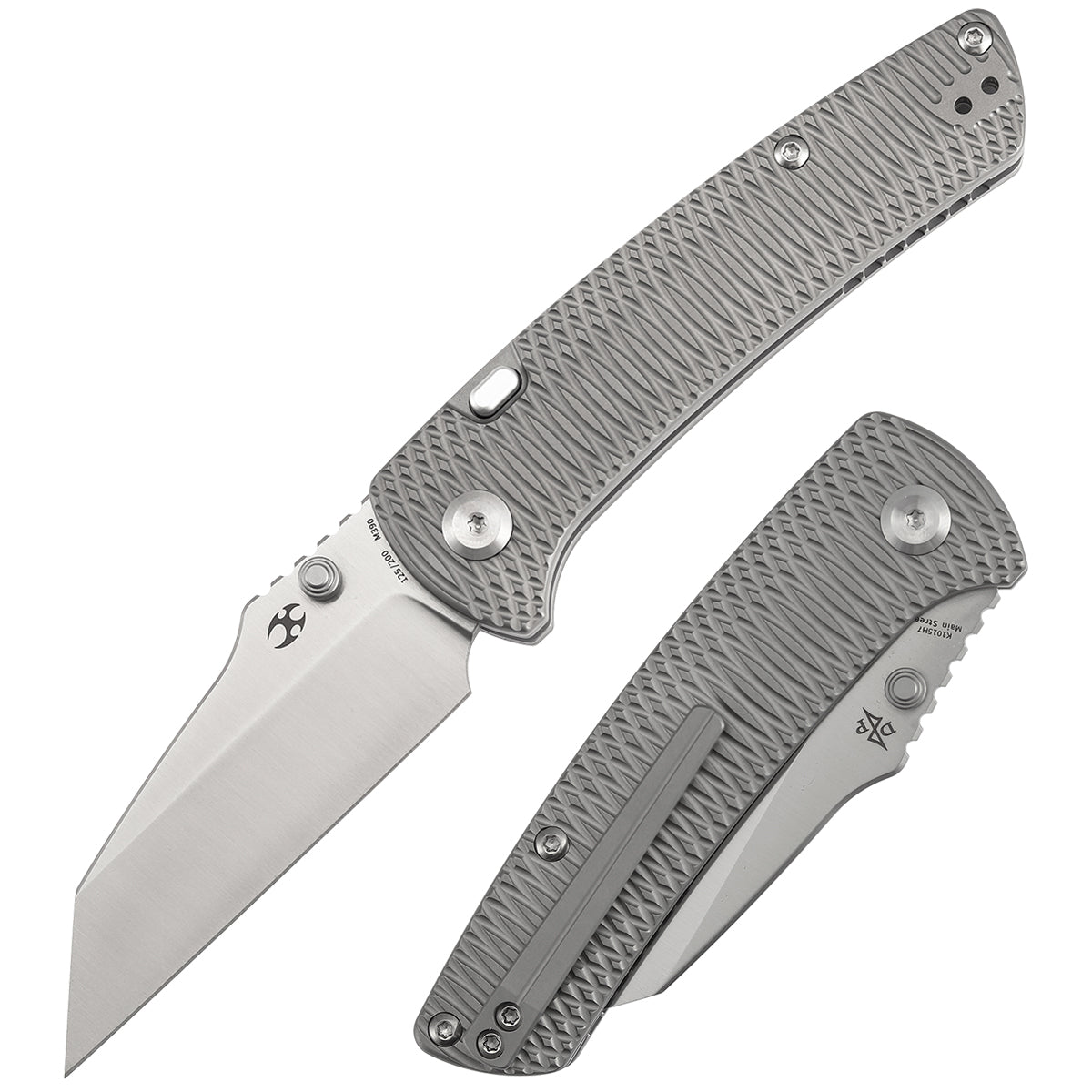 Kansept Main Street K1015H7 M390 Blade Bead Blasted Titanium Handle Top Liner Lock Folding Knife