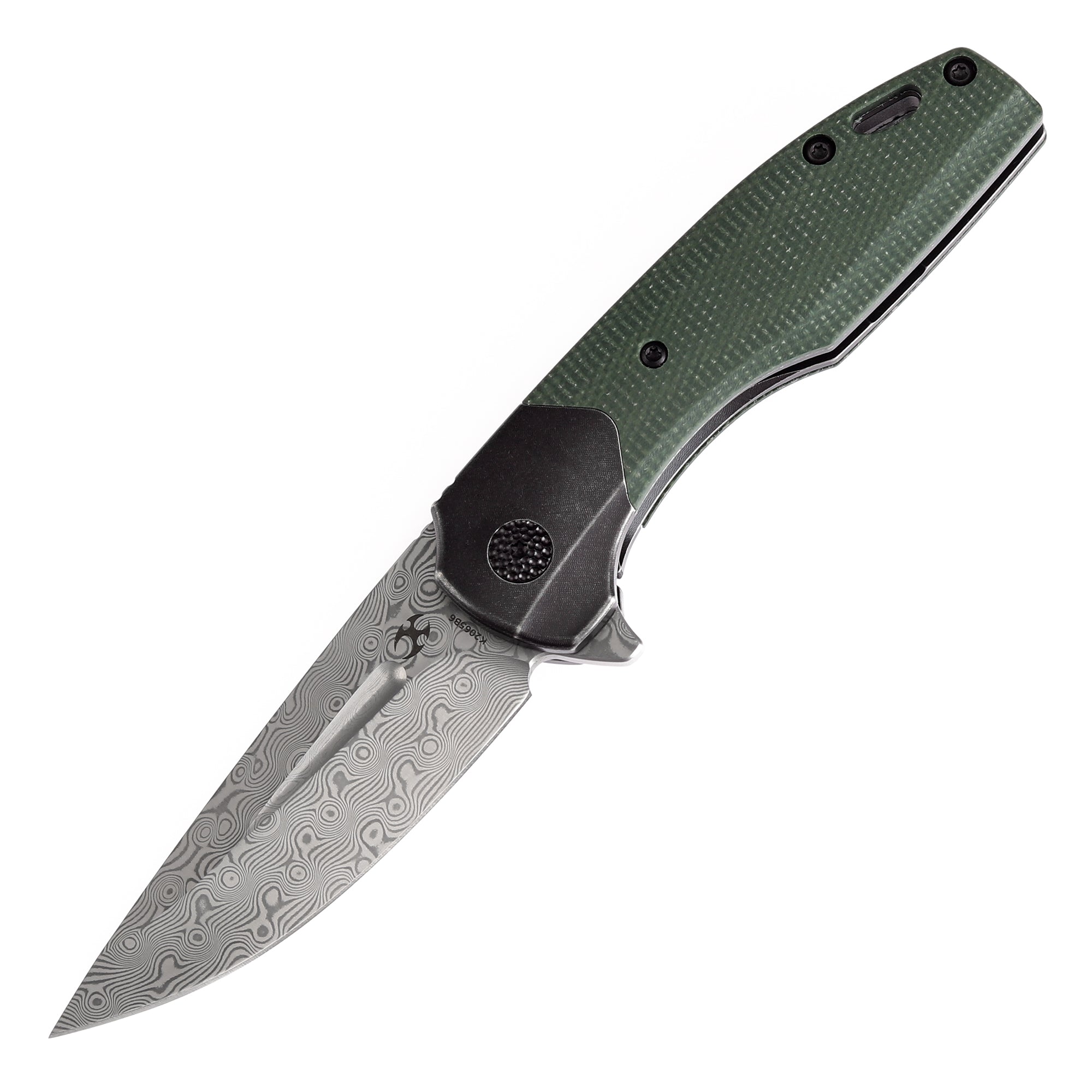Kansept Cassowary K2065B6 Damascus Blade Micarta Handle Edc Flipper Knife