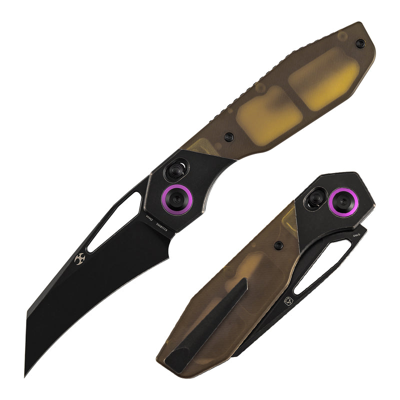 Kansept QTRO K1118VH1 Elmax Blade Titanium and Ultem Handle Crossbar Lock Folding Knife