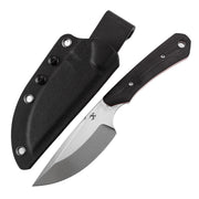 Kansept Flank G006A2 Stonewashed D2 Blade Black & Red D2 Blade G10 Handle Fixed Blade Knife