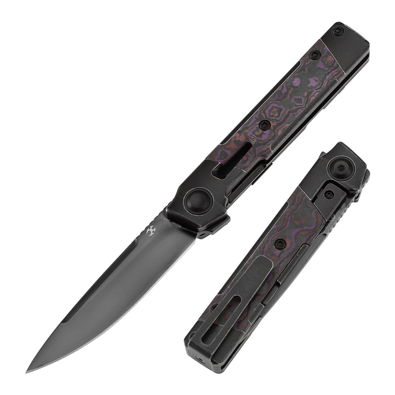 Kansept Kitpu K2123A1 CPM-20CV Blade Titanium with Fatcarbon Handle Frame Lock Knife