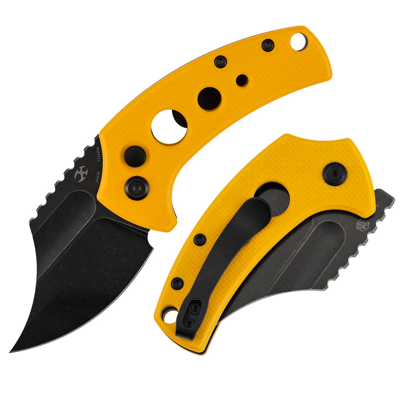 Kansept Wasp T2144F4 154CM Blade Yellow G10 Handle Button Lock Folding Knife