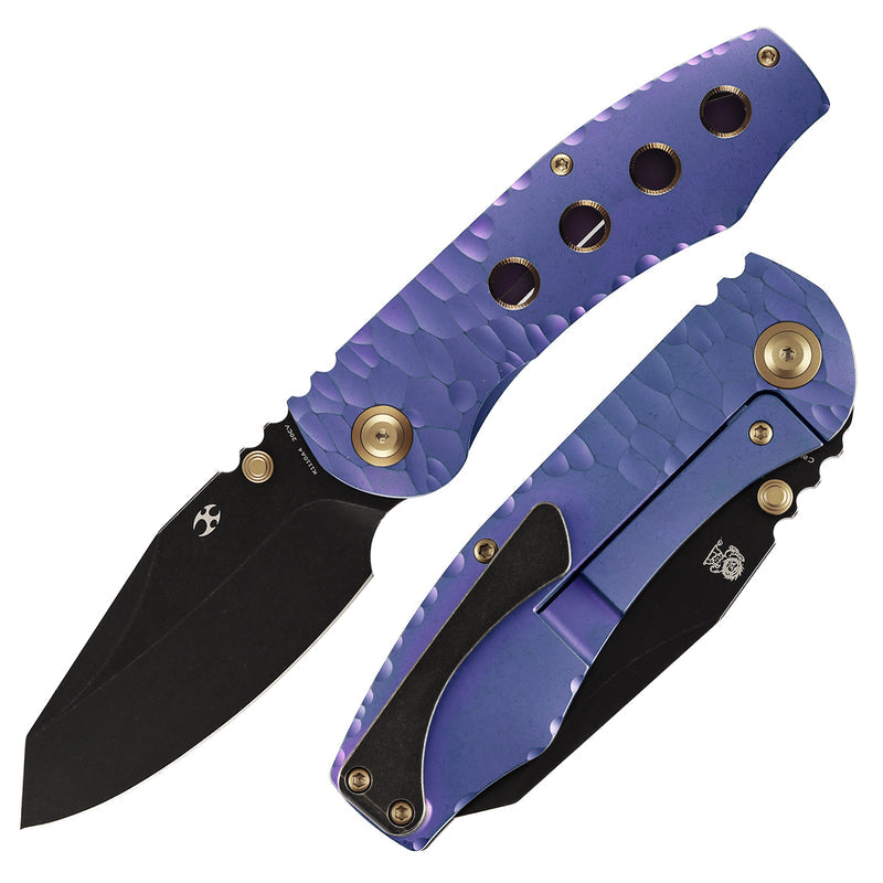 Kansept Caveman K1110A4 CPM-20CV Blade Titanium Handle Frame Lock Folding Knife