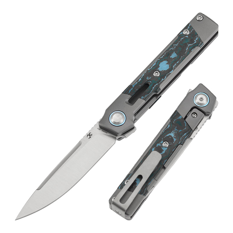 Kansept Kitpu K2123A2 CPM-20CV Blade Titanium with Fatcarbon Handle Frame Lock Knife