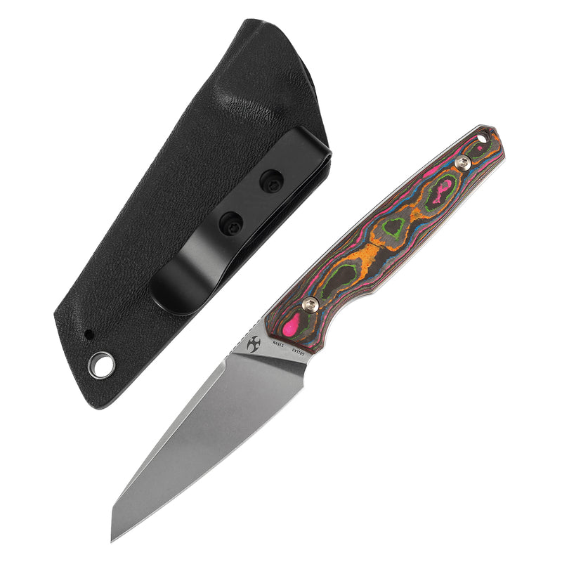 Kansept Parr G011A3 CPM-S35VN Blade 80S Camo Carbon Fiber Handle Fixed Blade Knife