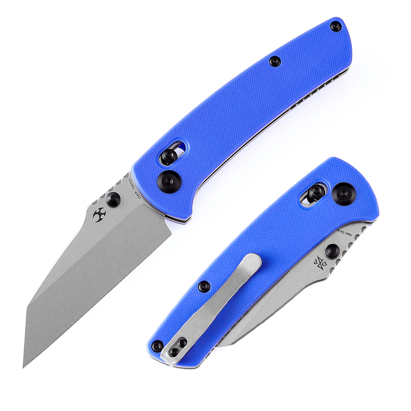 Kansept Main Street T1015V3 154CM Blade Blue G10 Handle Crossbar Lock Folding Knife