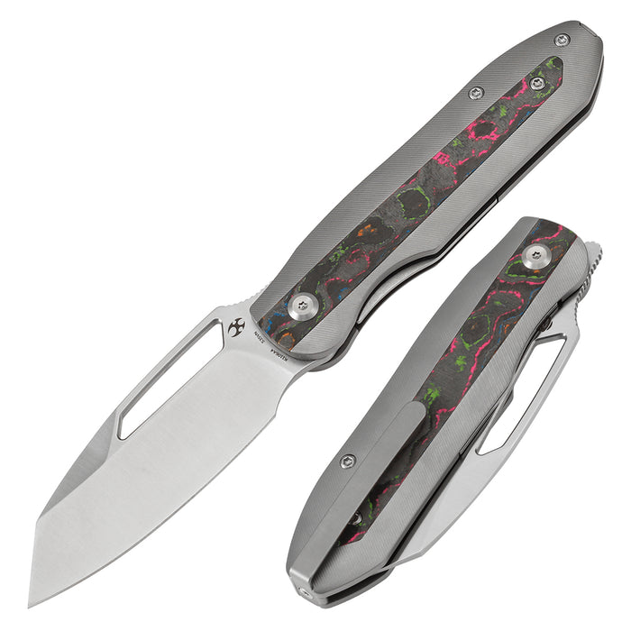KANSEPT Thunderhead CPM S35VN Blade Titanium with 80S Camo Carbon Fiber Inlay Handle Frame Lock