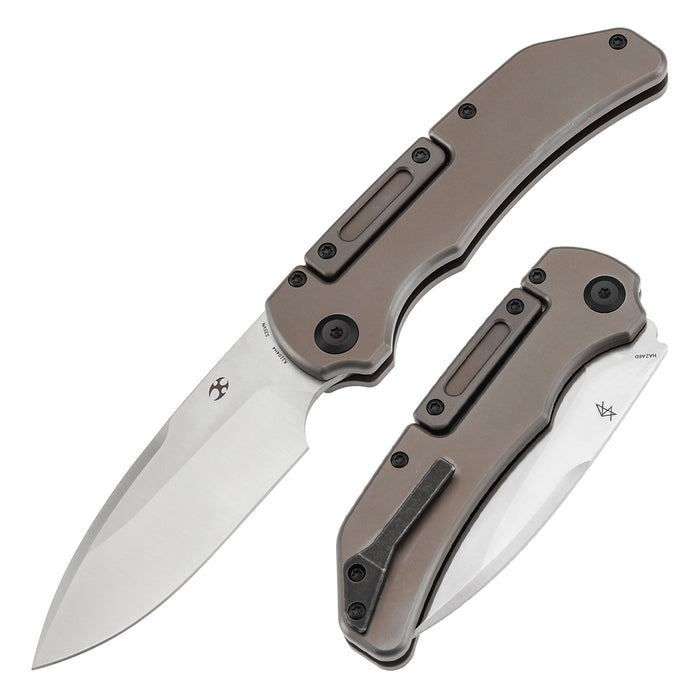 KANSEPT Hazard K1104H4 CPM-S35VN Blade Bronze Anodized and Stonewashed Titanium Handle Bali Lock Knife
