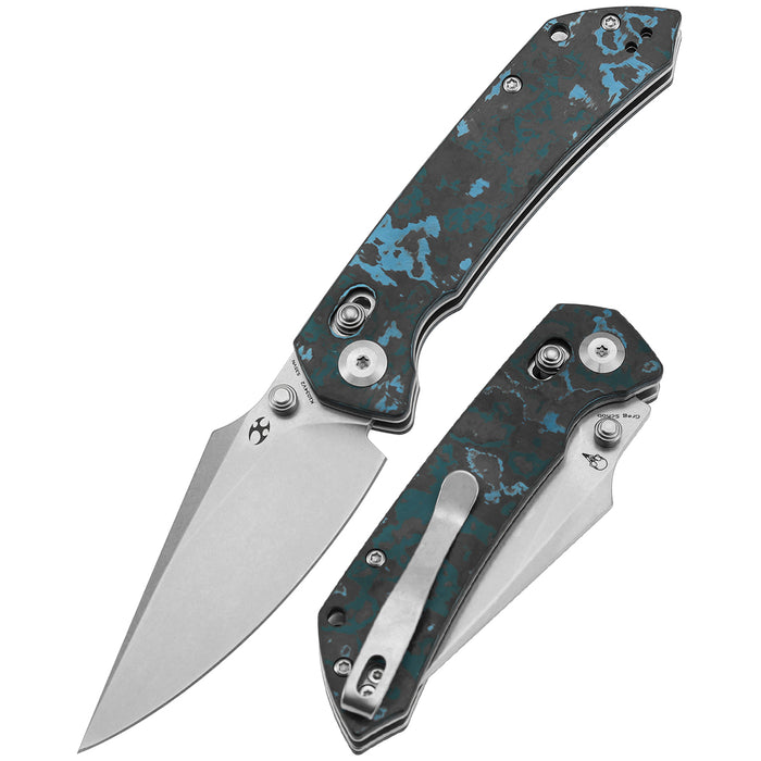 KANSEPT Fenrir K1034V2 CPM-S35VN Blade Arctic Storm Carbon Fiber Handle Crossbar Lock Knife