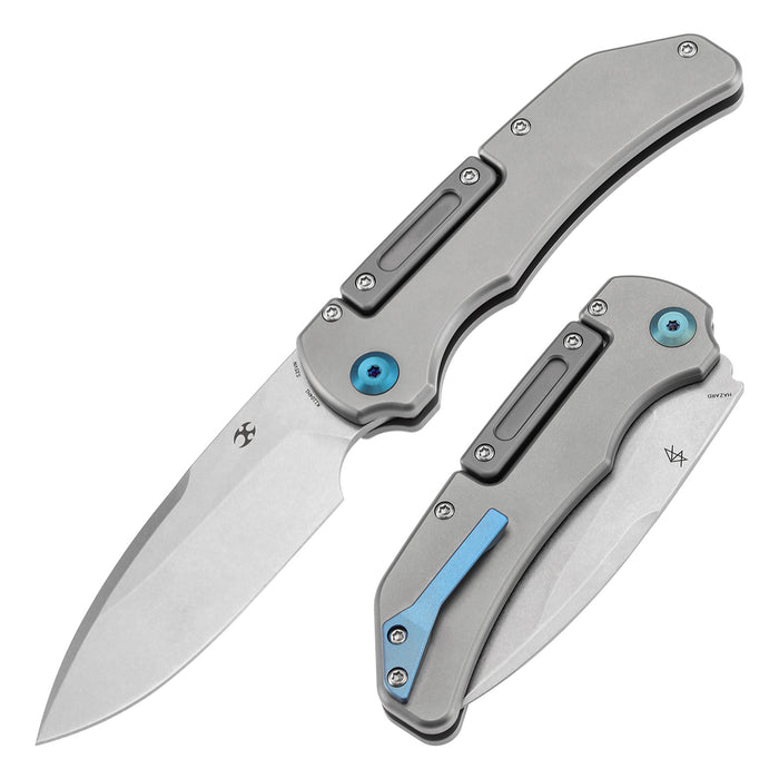 Kansept Hazard K1104H1 CPM-S35VN Blade Stonewashed Titanium Handle Bal