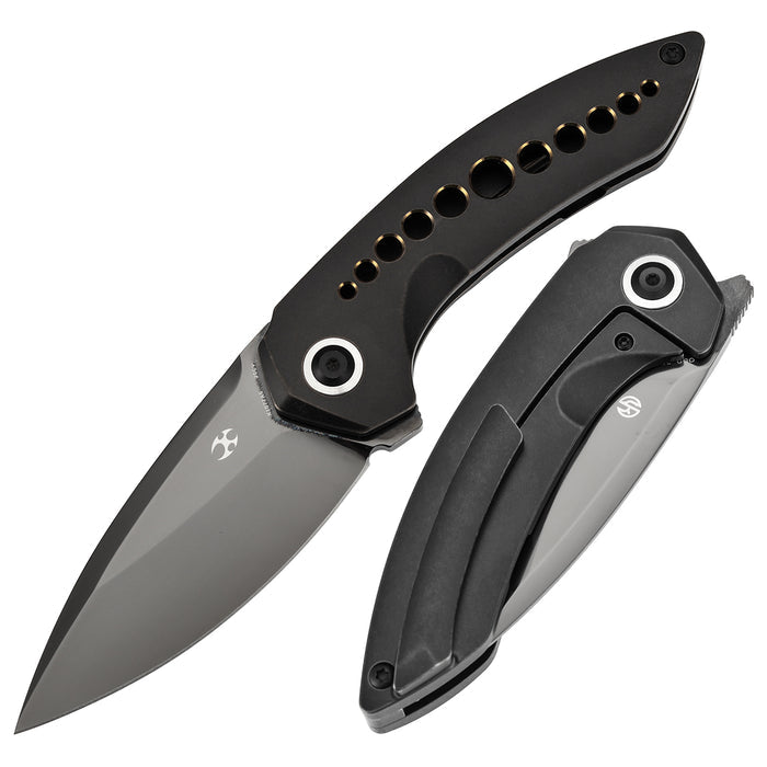 Kansept Knives ODD 21 K1077A6 CPM20CV Blade Titanium with Bronze Anodized Holes Handale Frame Lock