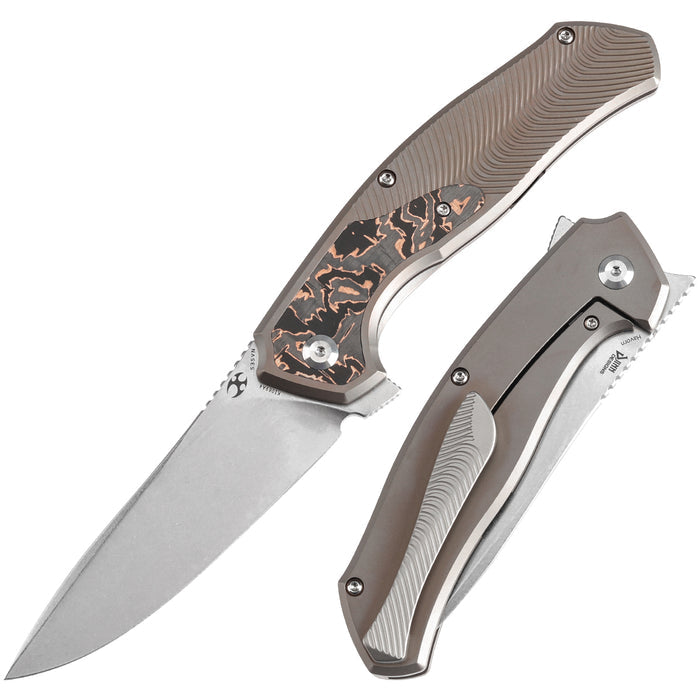 KANSEPT HAVØRN K1069A4 CPM S35VN Blade Titanium with Copper Carbon Fiber Inlay Handle Frame Lock