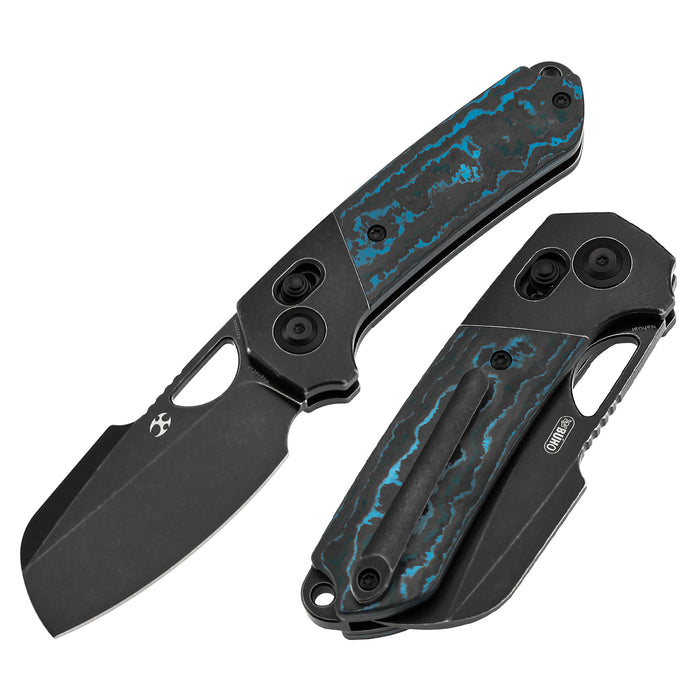 Kansept Nahual K2125V4 Blackwash Magnacut Blade Blackwash Titanium Arctic Storm Fatcarbon Handle Crossbar Lock