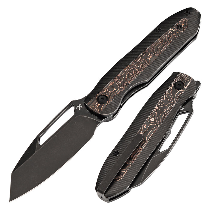 Kansept Knives Thunderhead K1106A1 CPM S35VN Blade Titanium with Copper Carbon Fiber Inlay Handle Frame Lock
