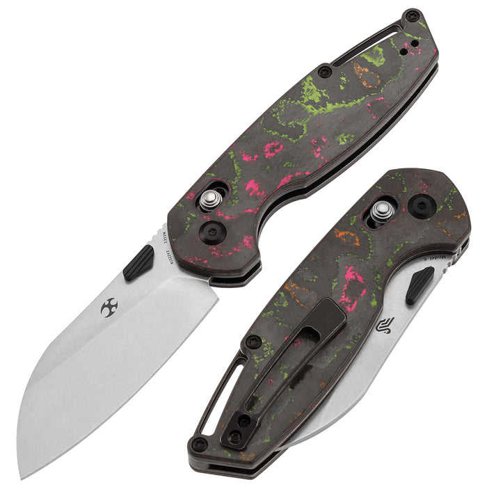 KANSEPT Model 6 K1022V3 CPM S35VN Blade 80S Carbon Fiber Handle Crossbar Lock Knife