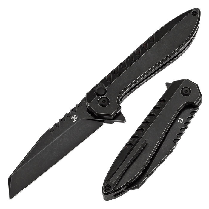 Kansept Kosame T1093F5 154CM Blade Blackwash Titanium with Black & Red G-mascus Button Lock