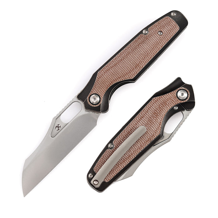 Kansept Tuckamore K1052A4 Folding Knife CPM-20CV Blade Titanium + Micarta Handle Frame Lock