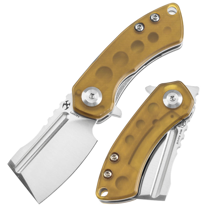 KANSEPT Mini Korvid K3030P1 CPM S35VN Blade Amber PEI/Ultem Handle Liner Lock