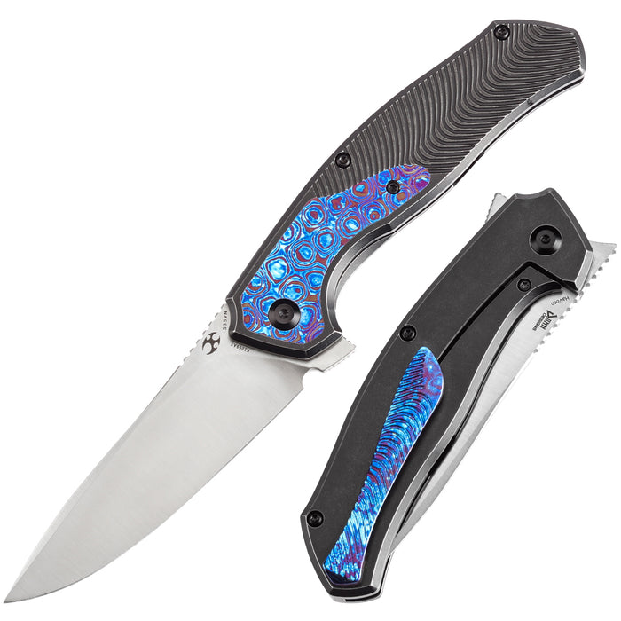 KANSEPT HAVØRN K1069A5 CPM S35VN Blade Titanium with Timascus Inlay Handle with Timascus Clip Frame Lock