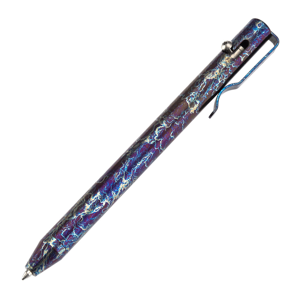 Kansept Titanium EDC Bolt-Action Pen G013H2– Professional Fine Tip Ballpoint with Lightning Strike Finish