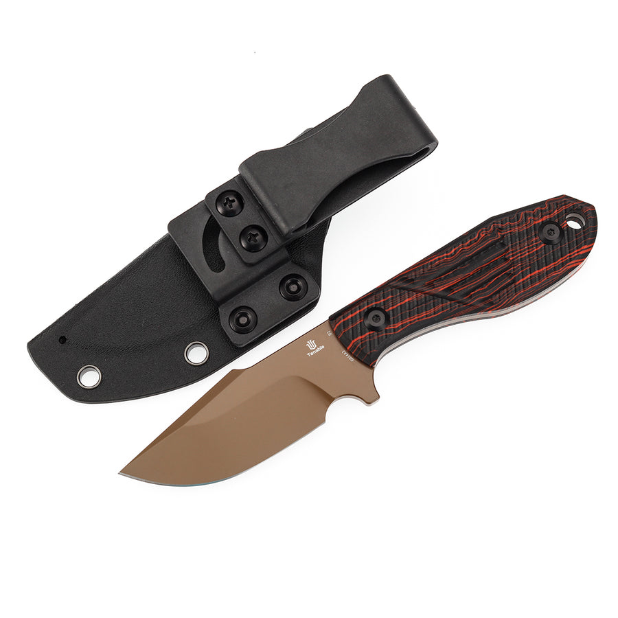 Tenable Tiny Dancer G014A2 Rose Gold Coated D2 Blade G10 G-mascus Handle Fixed Blade