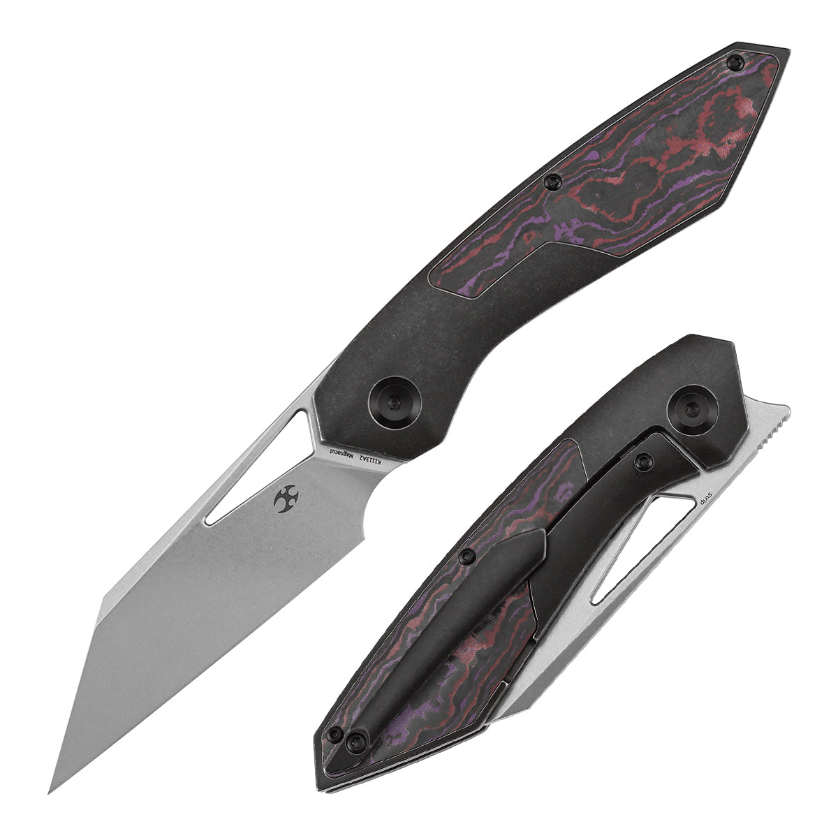 Kansept Strip K1113A2 Magnacut Blade Purple Haze Fatcarbon+Blackwash Titanium Hnadle Frame Lock Folding Knife