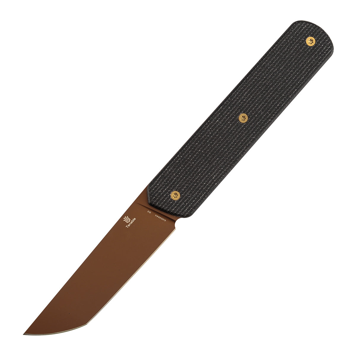 Tenable Foosa G2020A1 Rose Gold D2 Blade Black Micarta Handle Fixed Blade Knife
