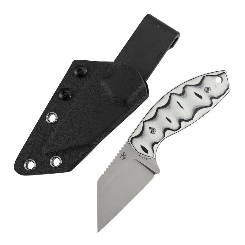 Kansept Siafu G016A4 D2 Blade Black & White G10 Handle Fixed Blade Knife