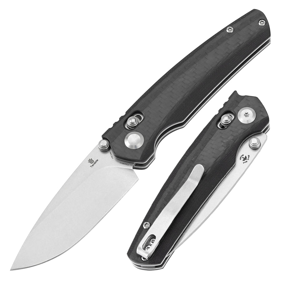 Tenable Raven T2109V1 14C28N Blade Carbon Fiber Handle Cross Bar Lock Folding Knife