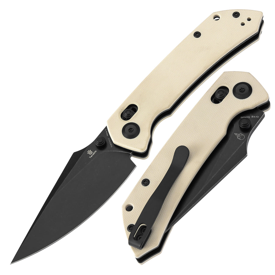 Tenable Fenrir T1034V11 Nitro-V Blade White G10 Handle Cross Bar Lock Folding Knife