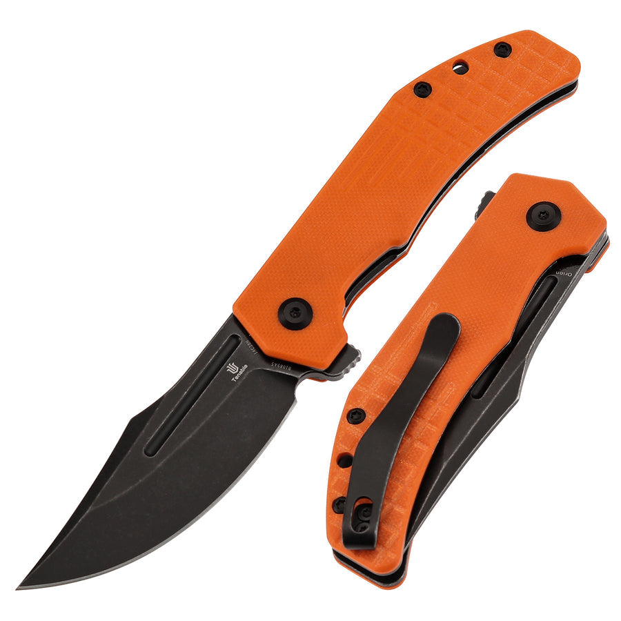 Tenable Orion B1089A5 14C28N Blade Orange G10 Handle Liner Lock Folding Knife
