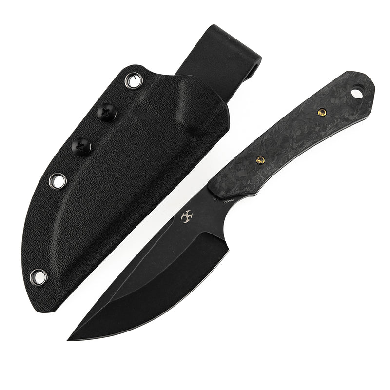 Kansept Flank G006A1 Stonewashed D2 Blade Shred Carbon Fiber Handle Fixed Blade Knife