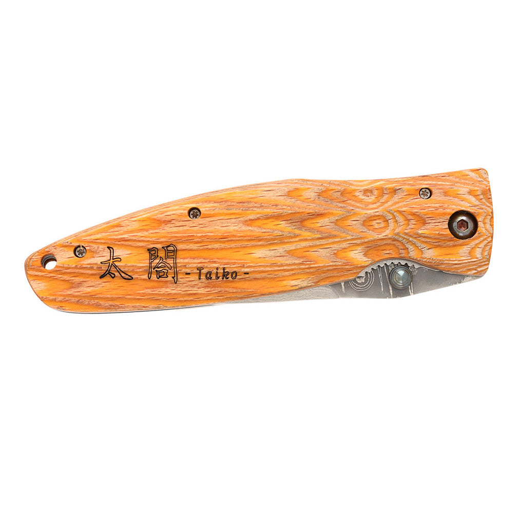 Mcusta MC-0182D Sengoku Tokugawa Ieyasu Samurai VG-10 Core Damascus Red Pakkawood 4.75" Folding Pocket Knife Liner Lock