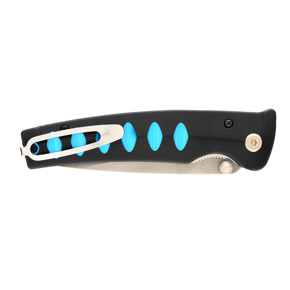 Mcusta Japanese Knives MC-0041C Folding Knife VG-10 Damascus Drop Point Blade Black Aluminum Handles Liner Lock