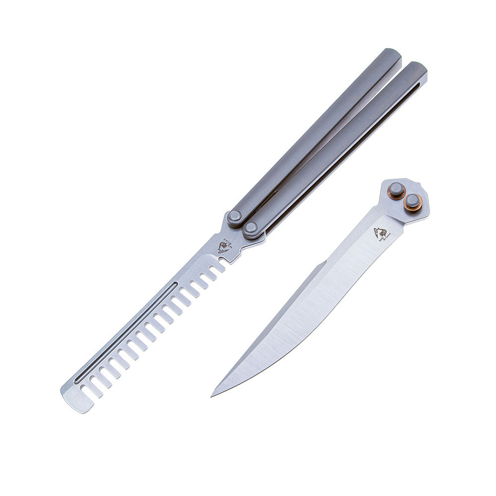 Maxace Apostle MCAP04 M390 Blade 440C Comb Steel  Titanium Handle Balisong Butterfly knife