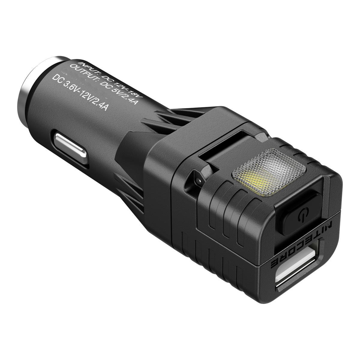 NITECORE VCL10 QC 3.0 USB Car Charger with White & Red Flashlight