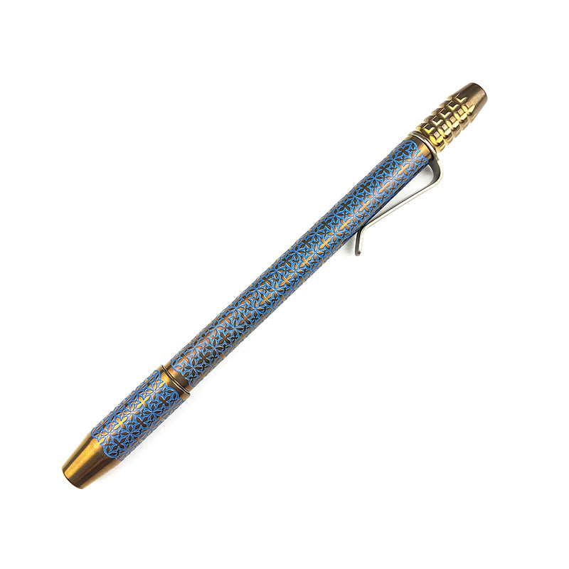 Ti2 Design TechLiner Shorty 钛钢笔定制阳极氧化青铜蓝色