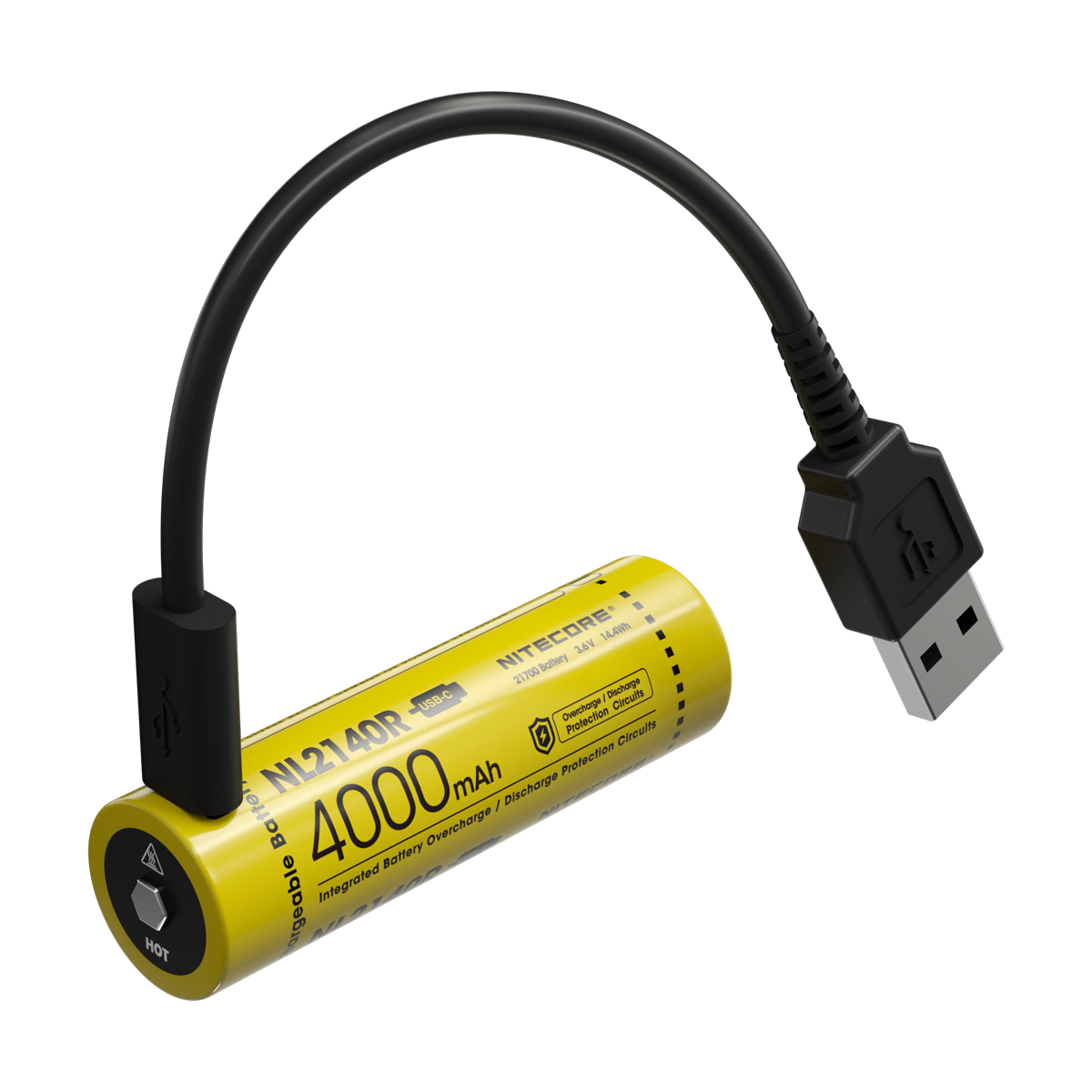 Nitecore 电池 NL2140R 21700 带 USB-C 充电端口