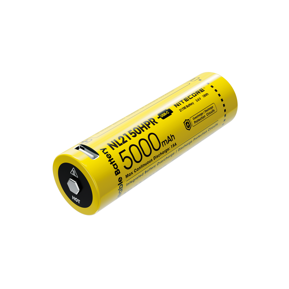 奈特科尔电池 NL2150HPR 5000mAh 21700 电池 USB-C 可充电 &amp; 高性能
