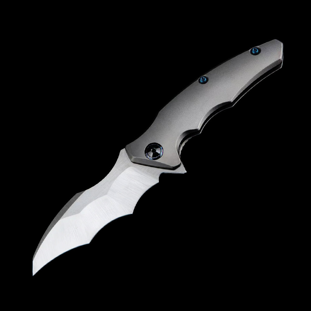 Maxace Dragon MDG01 M390 Satin Blade Titanium Handle  Frame Lock Folding Knife Blue screws