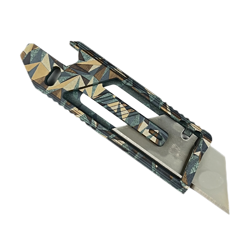 SnakeSword Honey Badger II Titanium Alloy Utility Knife Diamond camouflage anodized