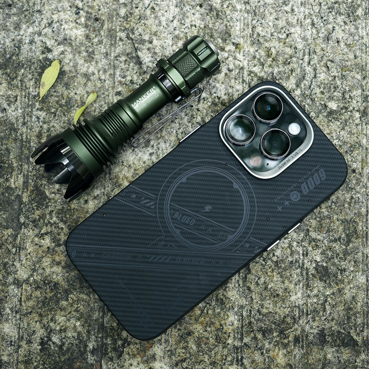 Manker Flashlight  Striker Mini Pocket EDC Flashlight & Tactical Flashlight PVD Army Green