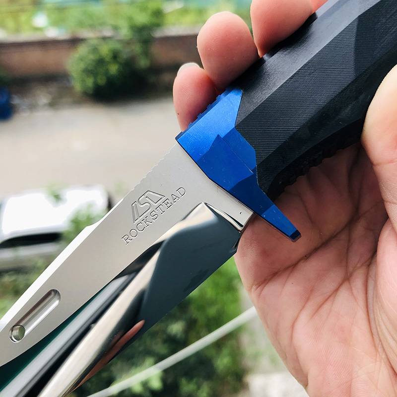 Rockstead Fixed Knives RITSU-ZDP (BL) ZDP189 Clad by VG-10 Blade Wood Micarta Handle