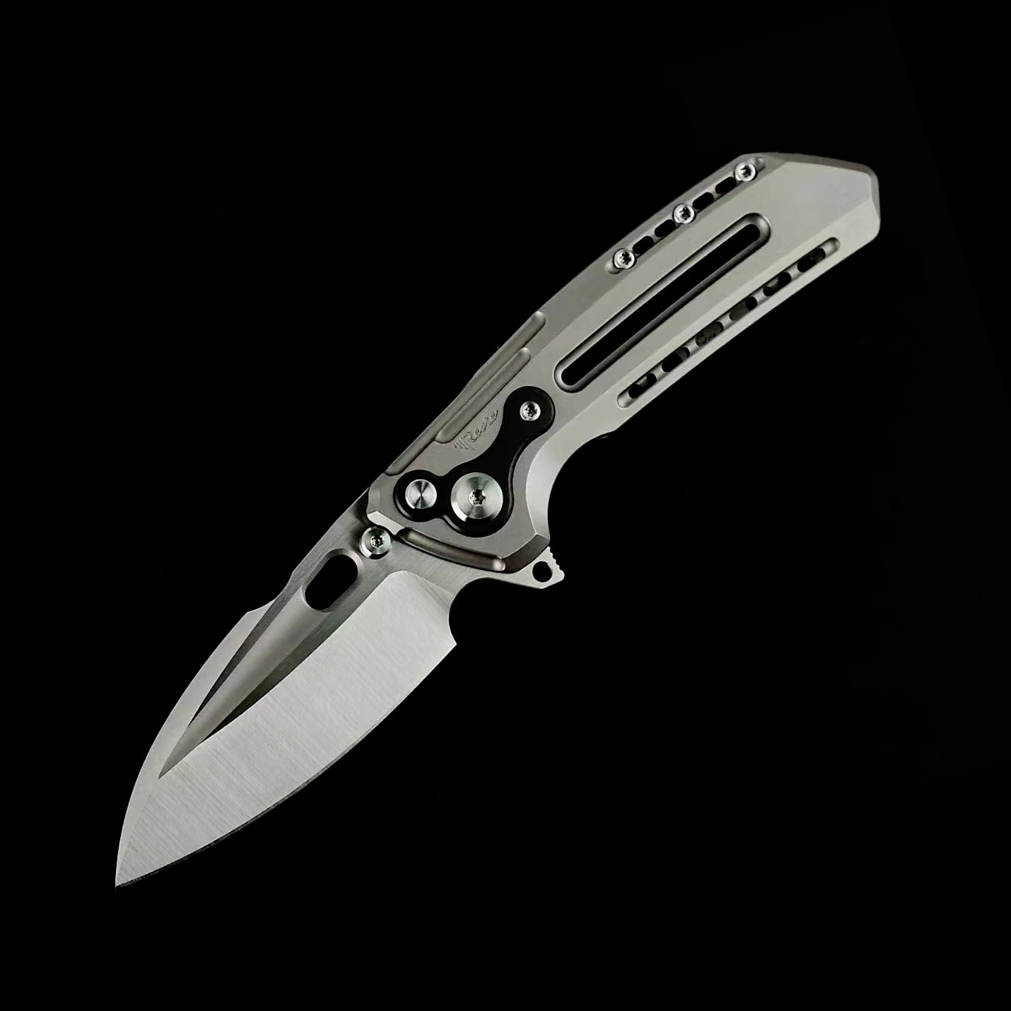 Reate Knives T6000 M390 Blade Titanium Handle Button Frame Lock Flipper Knife