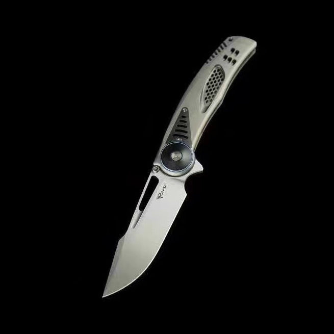 Reate Knives GTR M390 Blade Titanium Handle Flipper Knife Frame Lock