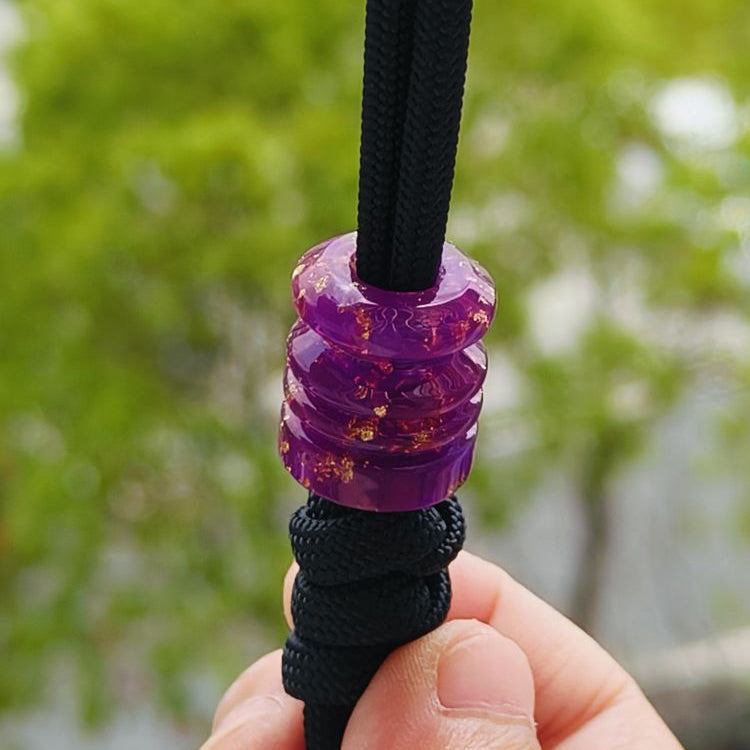 SnakeSword Purple Resin EDC Paracord Lanyard Beads & Accessories 3 pcs