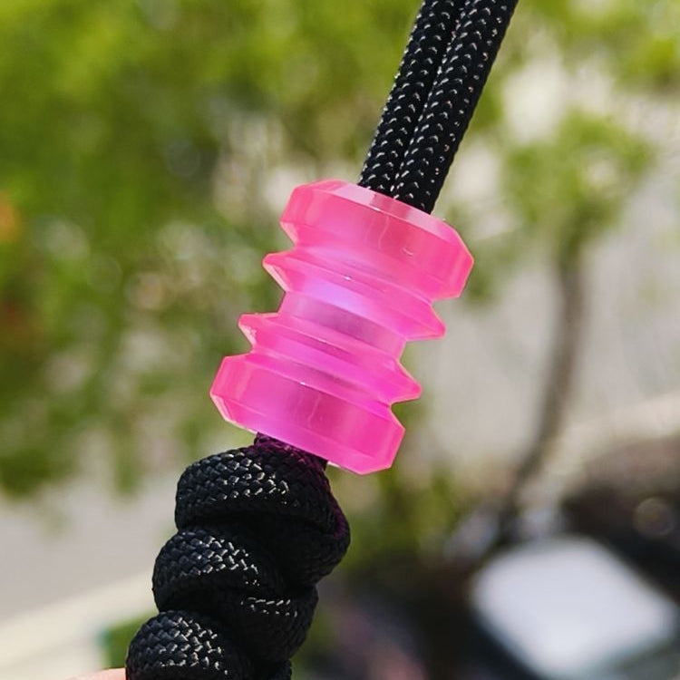 SnakeSword Pink Resin Bead EDC Paracord Lanyard Beads Bracelet & Accessories 3 pcs