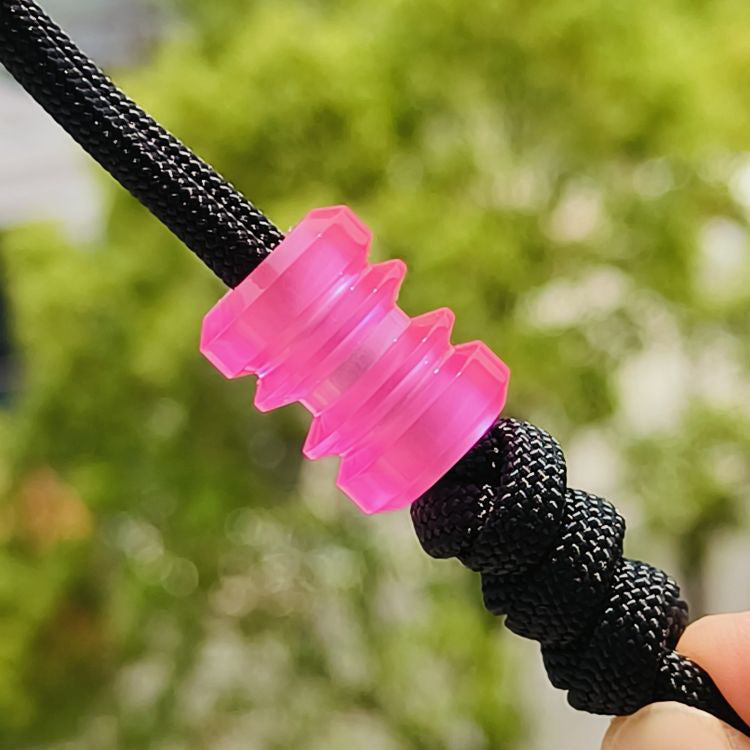 SnakeSword Pink Resin Bead EDC Paracord Lanyard Beads Bracelet & Accessories 3 pcs