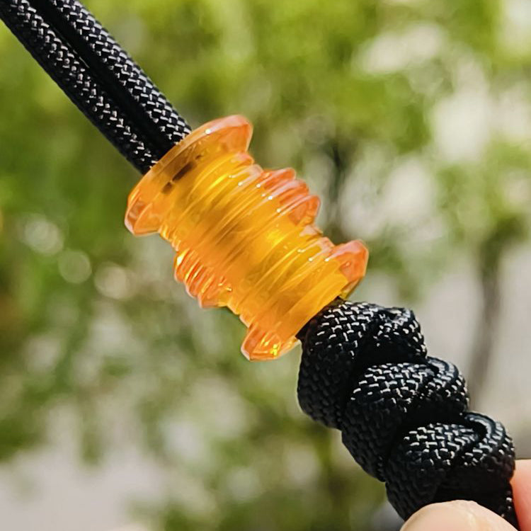 SnakeSword Amber Resin Lanyard Beads For Knives Paracord Lanyard Beads Accessories 3 pcs